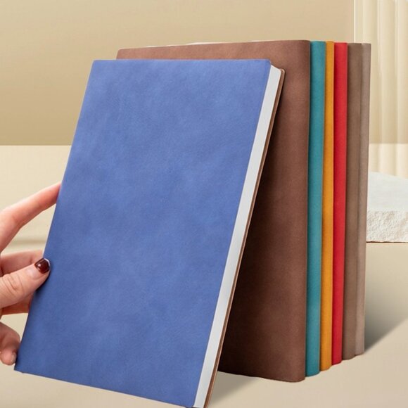 A5 Retro Sheepskin Notebook Writing Soft Leather Cover Journal Business Gift - Picture 1 of 11